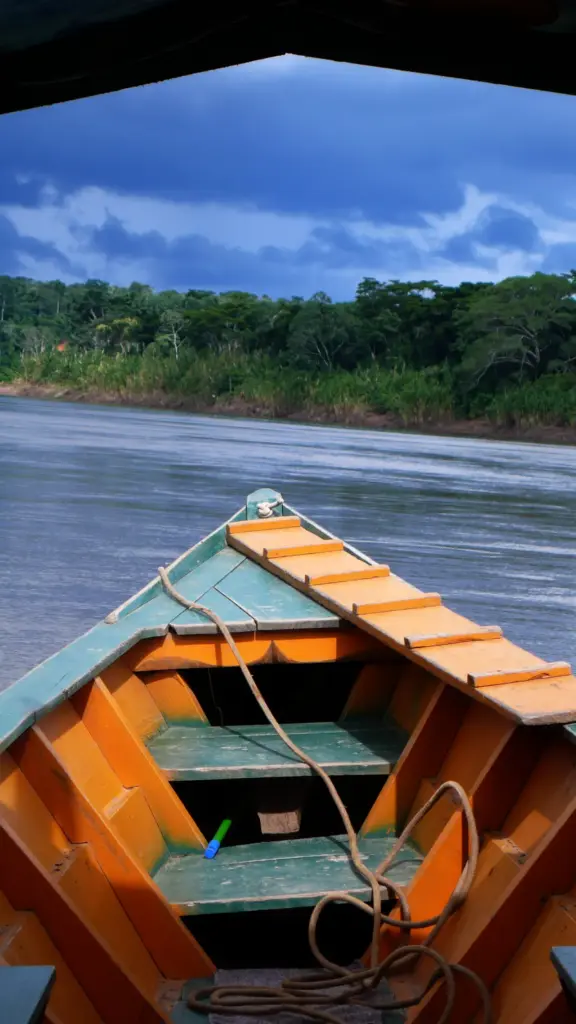 Tambopata reserve FAQs orange motor boat