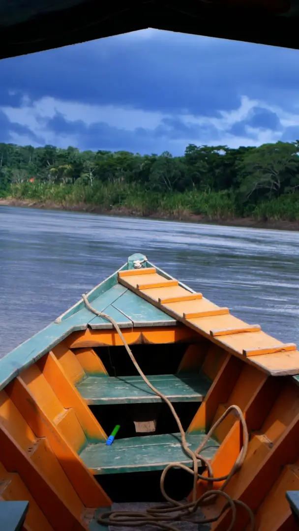 Tambopata reserve FAQs orange motor boat