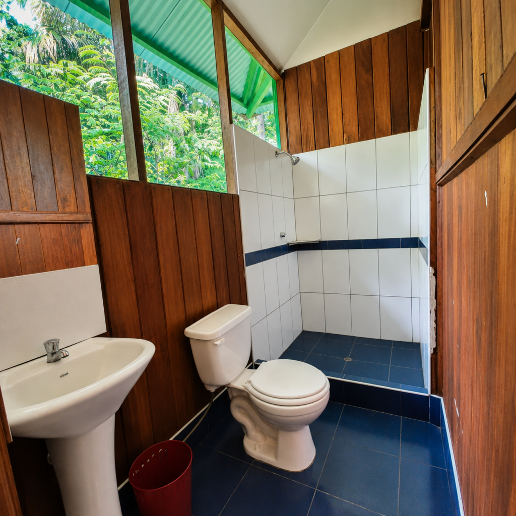 Amazon lodge Tambopata bathroom